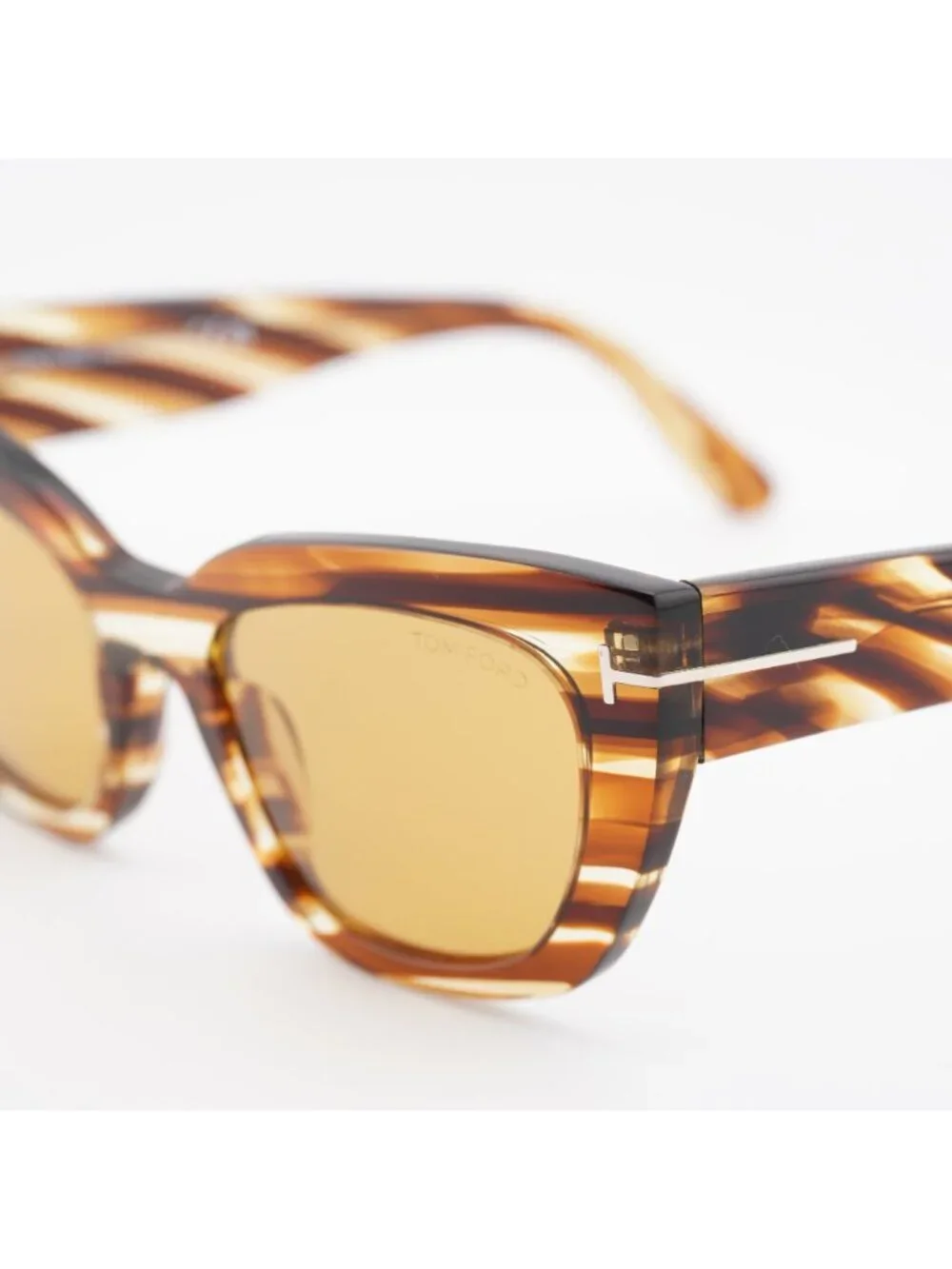 Tom Ford Athena FT1190 53E Sunglasses Havana Cat Eye Frame, Brown Lenses
